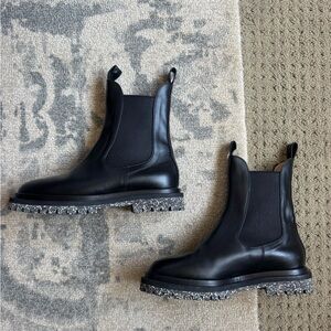 Dear Frances Black Ankle Boots with Silver Accents